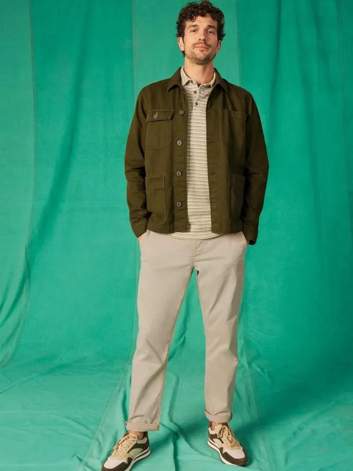 Men COATS and JACKETS White Stuff Kynman Workwear Jacket Khaki Green