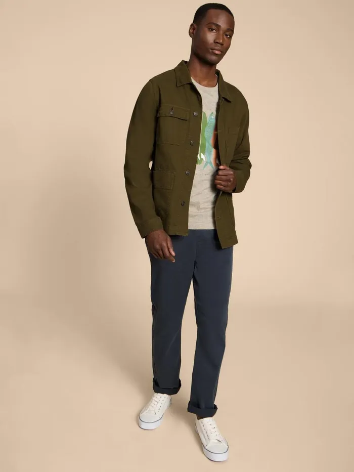 Men COATS and JACKETS White Stuff Kynman Workwear Jacket Khaki Green