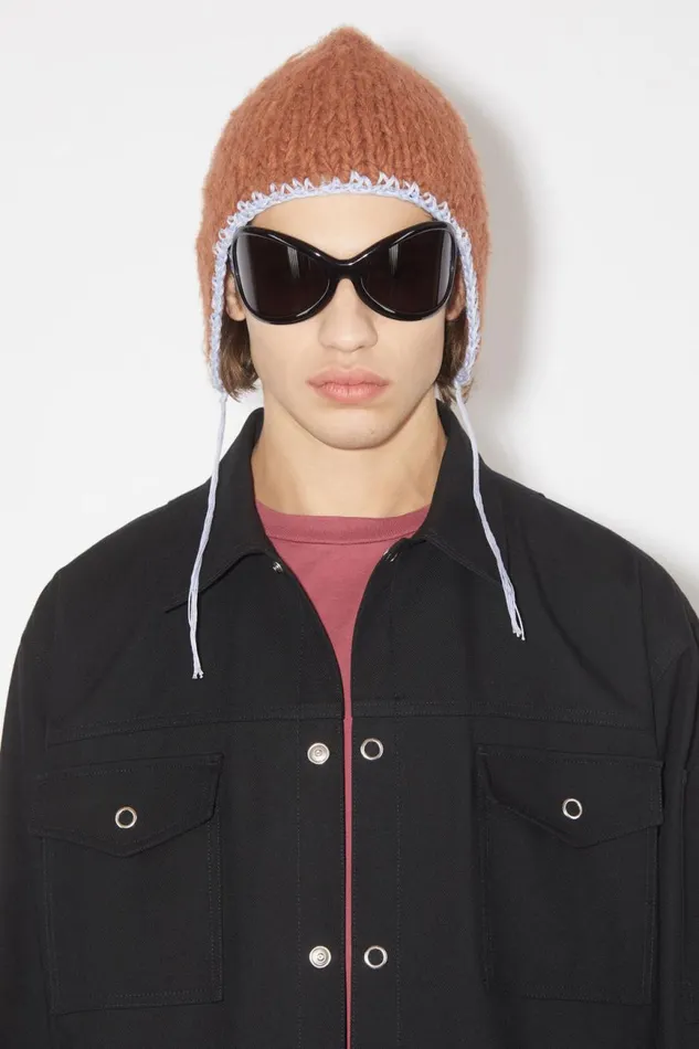 Men Cotton Blend Overshirt Black Acne Studios Outerwear