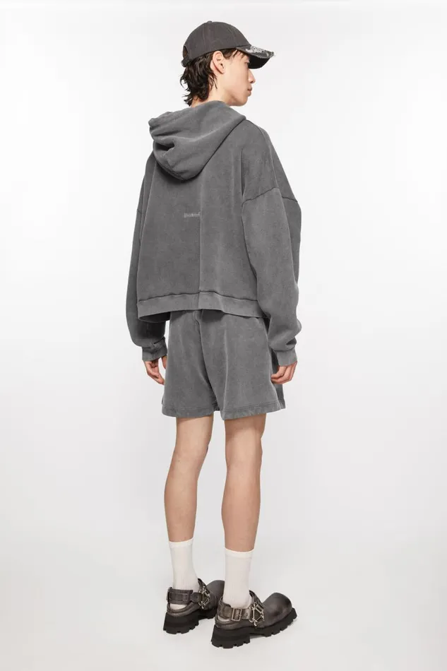 Men Cotton Shorts Faded Black Acne Studios Shorts