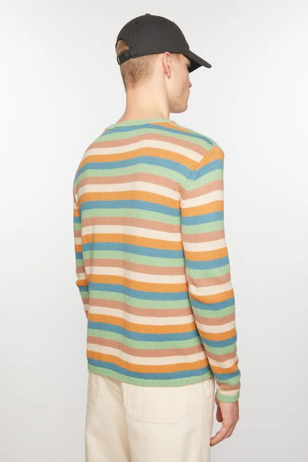 Men Crew Neck Sweater Mint Greenmulti Acne Studios Knitwear