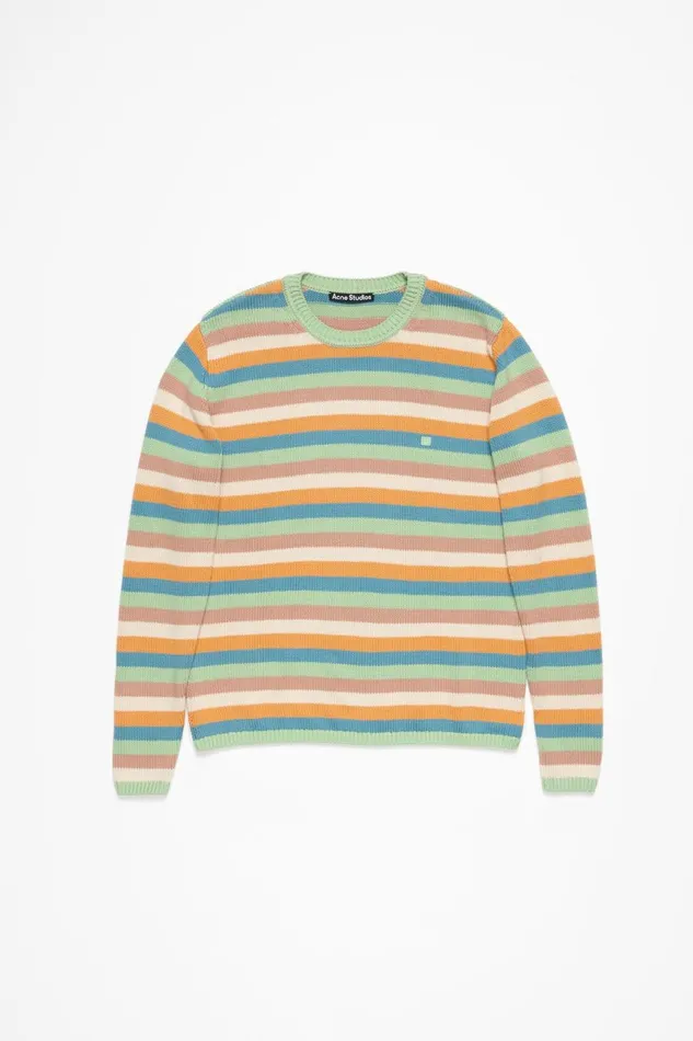 Men Crew Neck Sweater Mint Greenmulti Acne Studios Knitwear