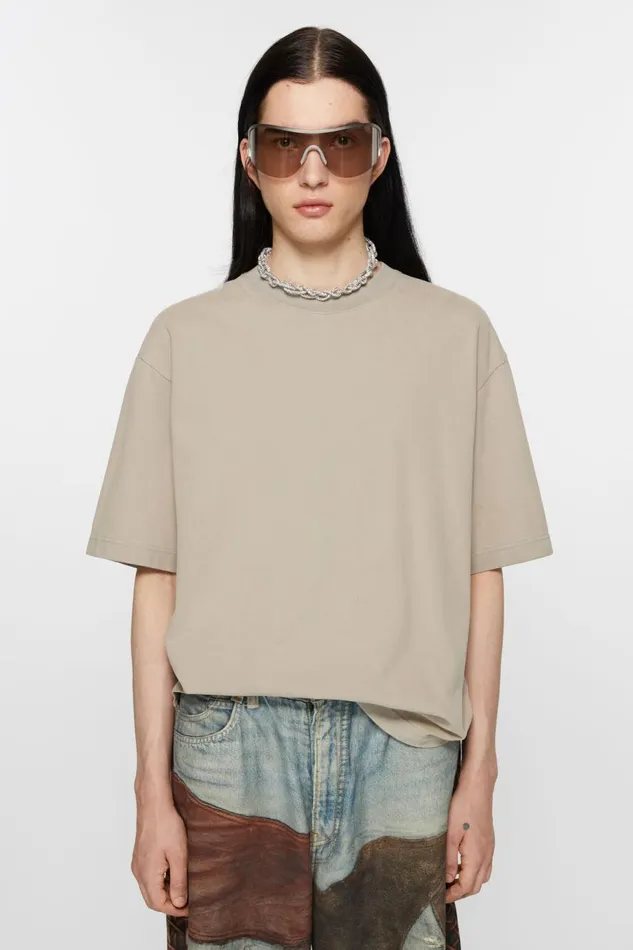 Men Crew Neck Tshirt 8211 Relaxed Fit Concrete Grey Acne Studios Tshirts