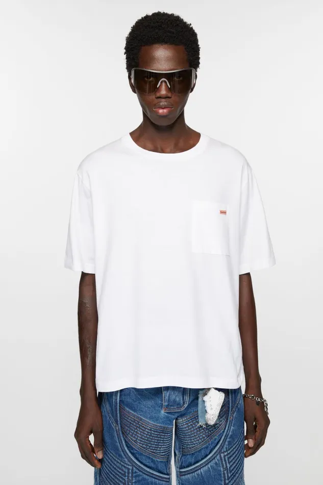 Men Crew Neck Tshirt 8211 Relaxed Fit Optic White Acne Studios Tshirts