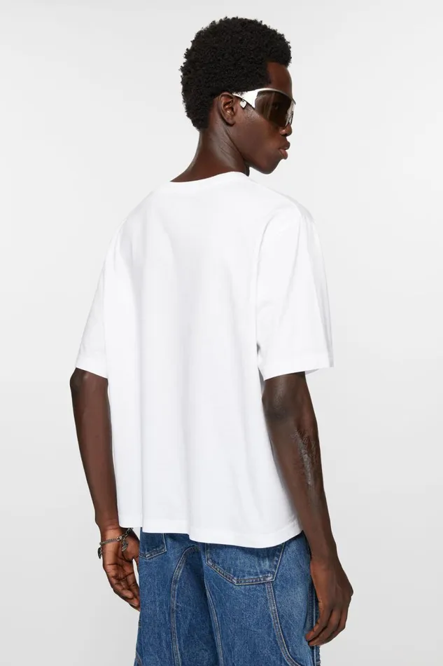 Men Crew Neck Tshirt 8211 Relaxed Fit Optic White Acne Studios Tshirts