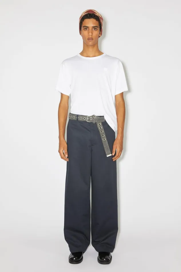 Men Crew Neck Tshirt Regular Fit Optic White Acne Studios Tshirts