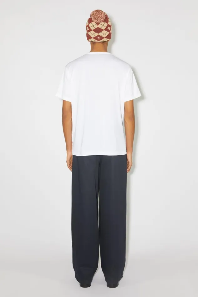 Men Crew Neck Tshirt Regular Fit Optic White Acne Studios Tshirts