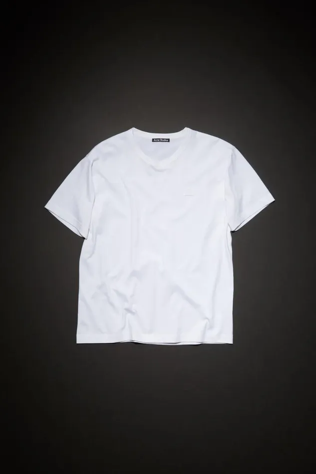 Men Crew Neck Tshirt Regular Fit Optic White Acne Studios Tshirts