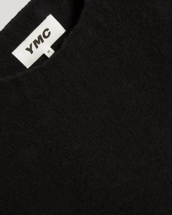 Men Crew Neck Vest Black YMC Knitwear