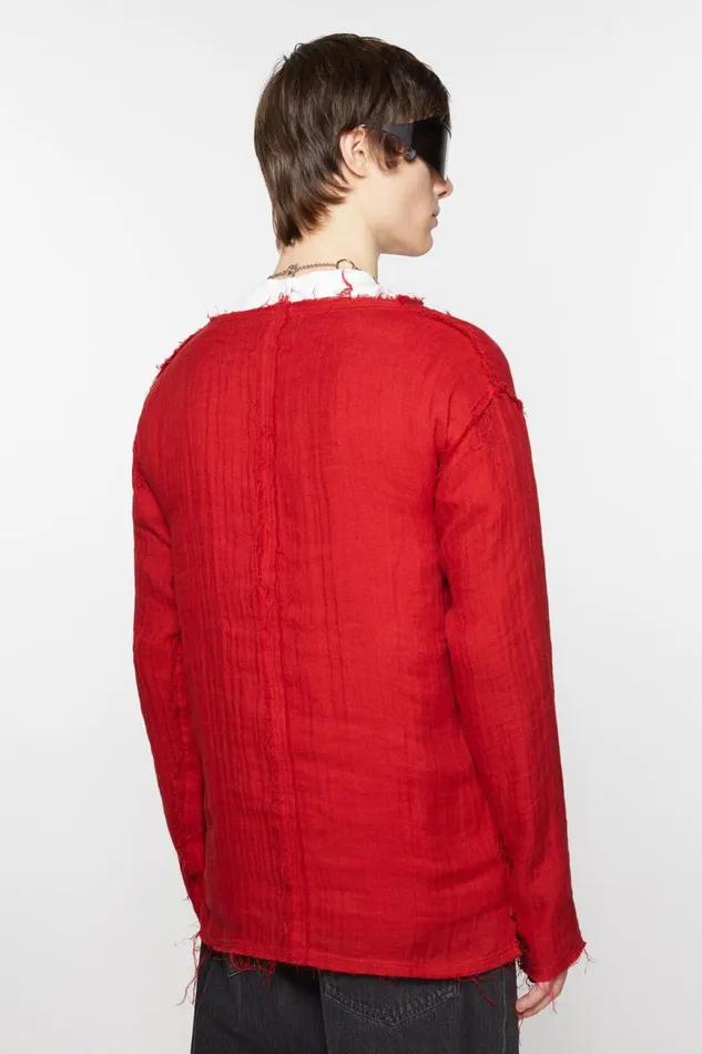 Men Crinkled Sweater Red Acne Studios Knitwear