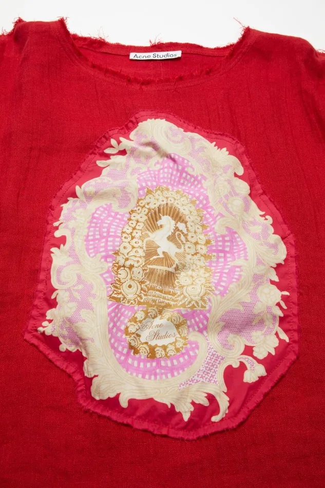 Men Crinkled Sweater Red Acne Studios Knitwear