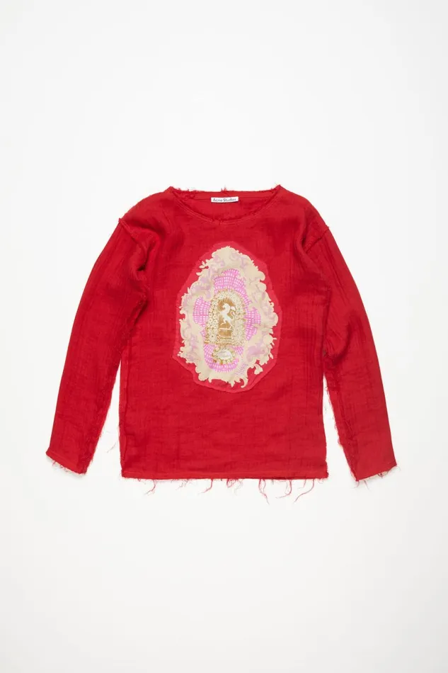 Men Crinkled Sweater Red Acne Studios Knitwear