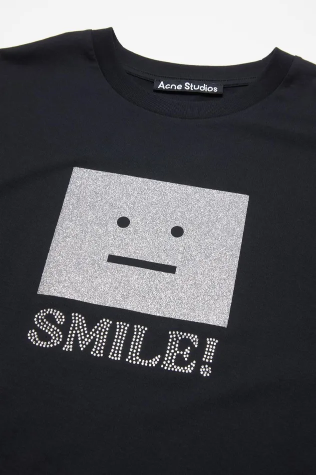Men Face Logo Tshirt 8211 Relaxed Fit Black Acne Studios Tshirts
