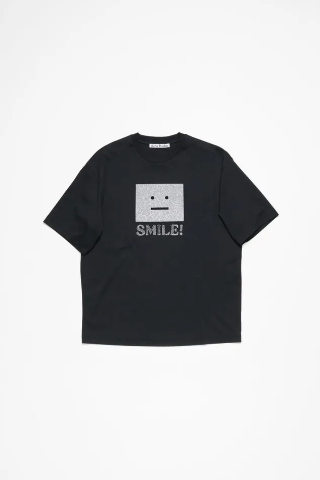 Men Face Logo Tshirt 8211 Relaxed Fit Black Acne Studios Tshirts