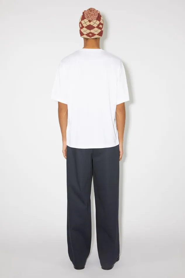 Men Face Logo Tshirt 8211 Relaxed Fit Optic White Acne Studios Tshirts