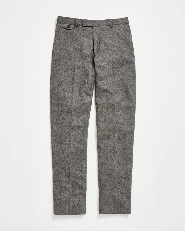 Men Flat Front Trouser Charcoal Grey Billy Reid Suiting