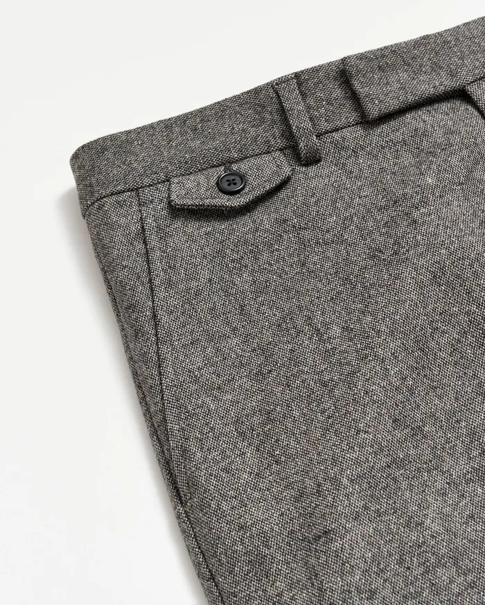 Men Flat Front Trouser Charcoal Grey Billy Reid Suiting