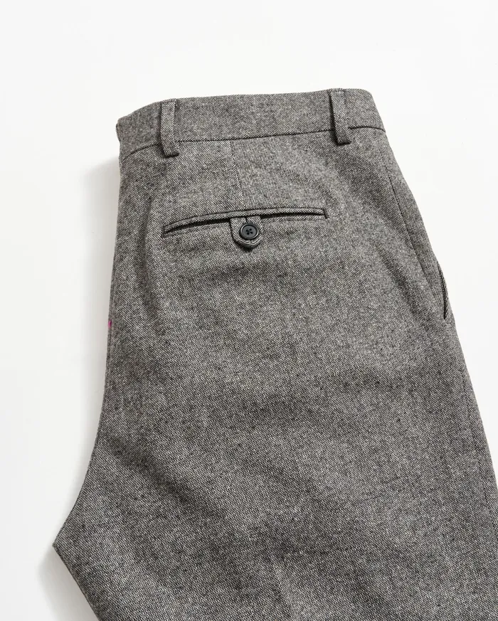 Men Flat Front Trouser Charcoal Grey Billy Reid Suiting