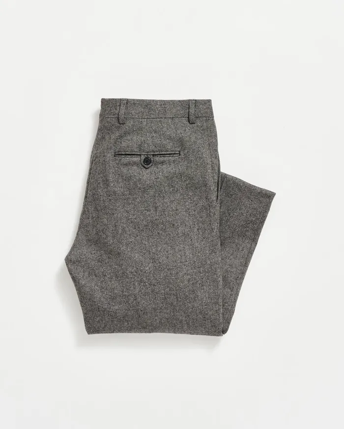 Men Flat Front Trouser Charcoal Grey Billy Reid Suiting