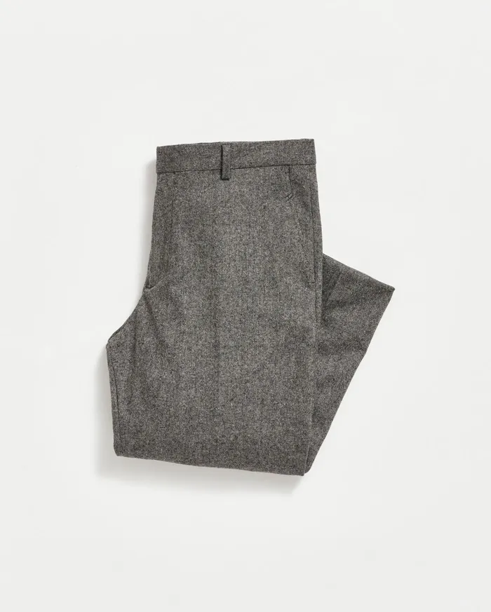 Men Flat Front Trouser Charcoal Grey Billy Reid Suiting