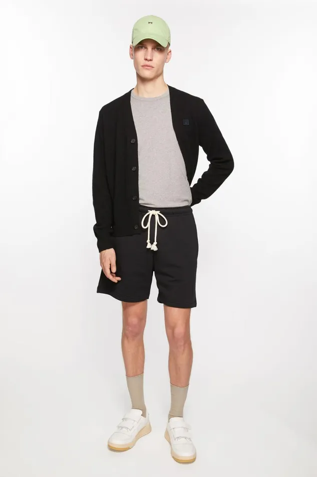 Men Fleece Shorts Black Acne Studios Shorts