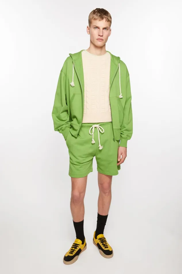 Men Fleece Shorts Herb Green Acne Studios Shorts