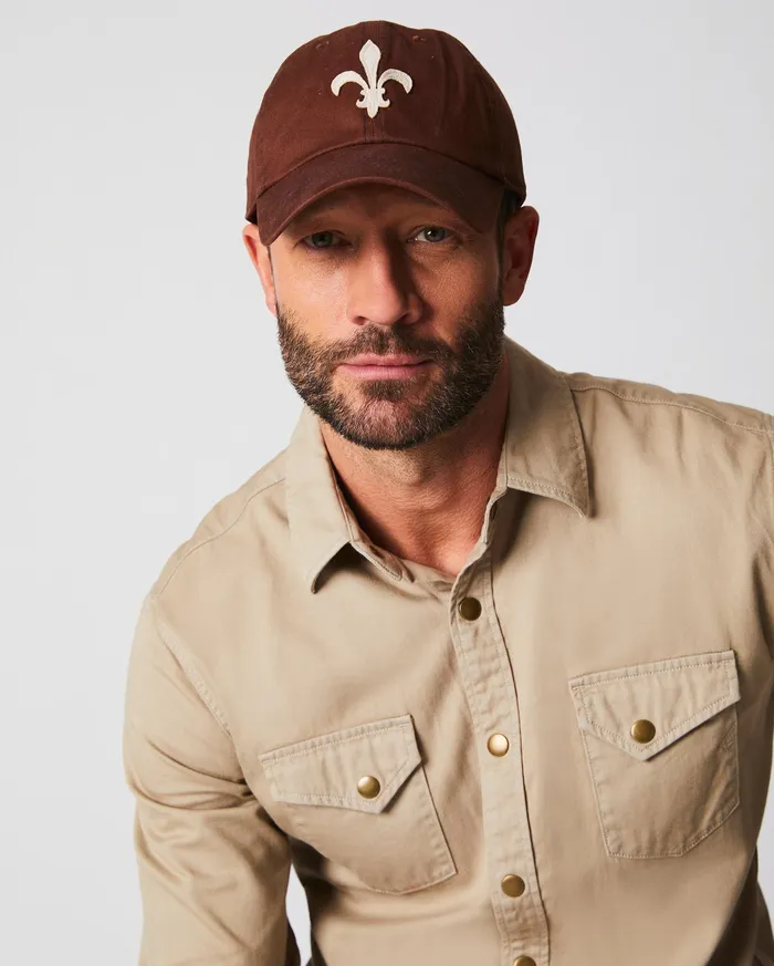 Men Fleur De Lis Cap Billys Brown Billy Reid Accessories