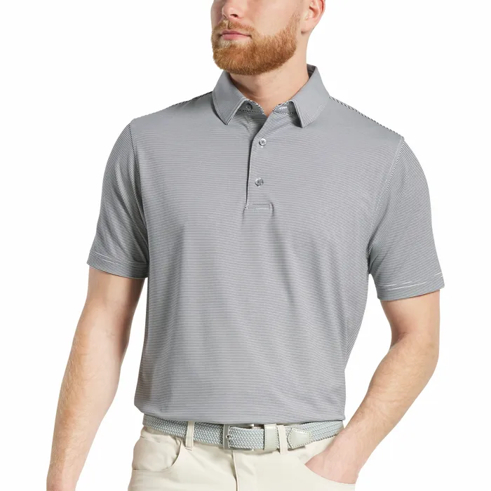 Men FootJoy MicroFeeder Stripe Lisle Shirts