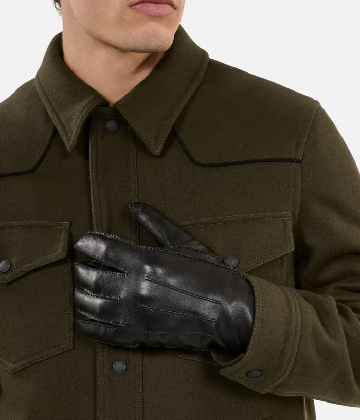 Men Hats and Scarves THE KOOPLES Black Leather Gloves Men Hats and Scarves THE KOOPLES Black Leather Gloves
