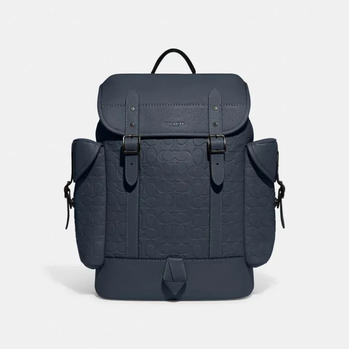 Men Hitch Backpack In Signature Leather Denim Coach Backpacks