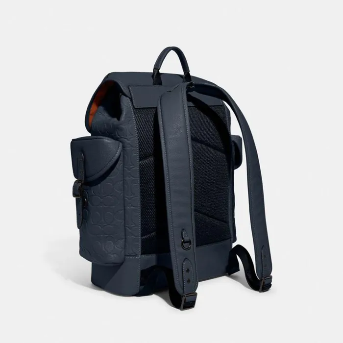 Men Hitch Backpack In Signature Leather Denim Coach Backpacks