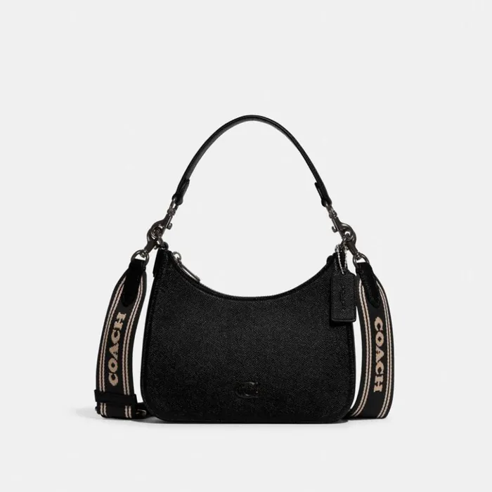 Men Hobo Crossbody With Signature Canvas Detail Black Coach Messenger and Crossbody