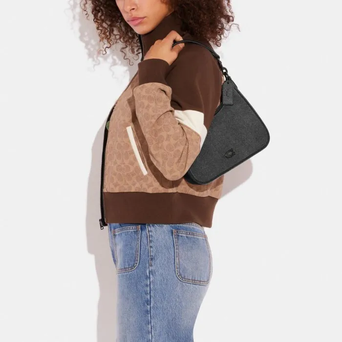 Men Hobo Crossbody With Signature Canvas Detail Black Coach Messenger and Crossbody