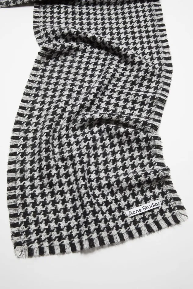 Men Houndstooth Scarf Blackwhite Acne Studios Scarves