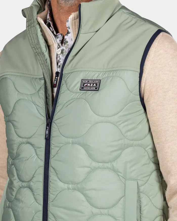 Men Jackets NZA New Zealand Auckland Green Padded Vest 8211 Sage Men Jackets NZA New Zealand Auckland Green Padded Vest 8211 Sage