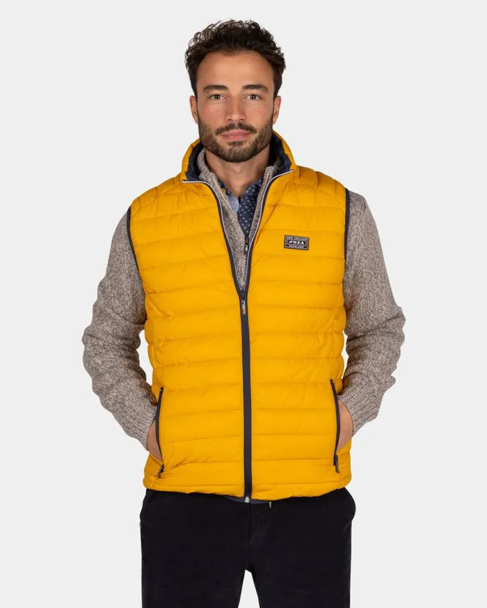Men Jackets NZA New Zealand Auckland Ochre Yellow Quilted Body Warmer 8211 Warm Ocre