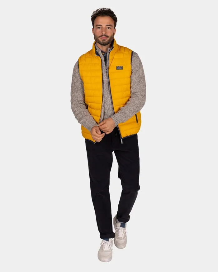 Men Jackets NZA New Zealand Auckland Ochre Yellow Quilted Body Warmer 8211 Warm Ocre