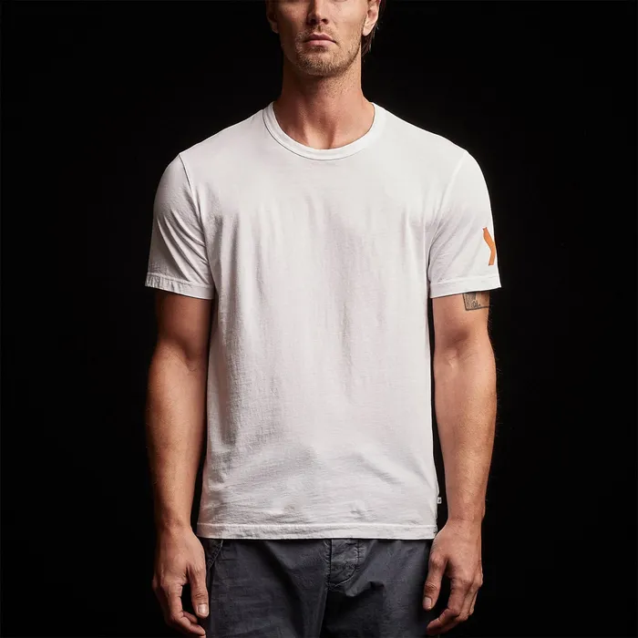 MEN James Perse GRAPHICS Short Sleeve Crew Neck Double Stripe Whiterust