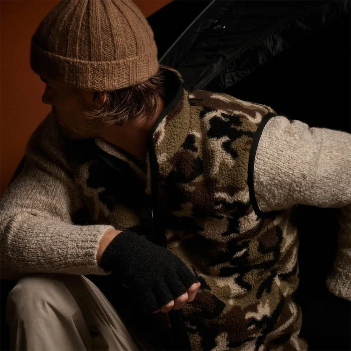 MEN James Perse JACKETSOUTERWEAR Camo Sherpa Sport Vest Moss Camo