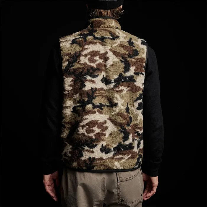 MEN James Perse JACKETSOUTERWEAR Camo Sherpa Sport Vest Moss Camo
