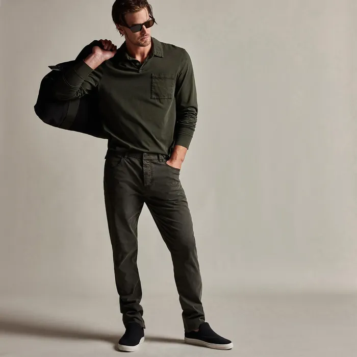 MEN James Perse PANTSDENIM Brushed Twill 5 Pocket Pant Dark Olive Pigment
