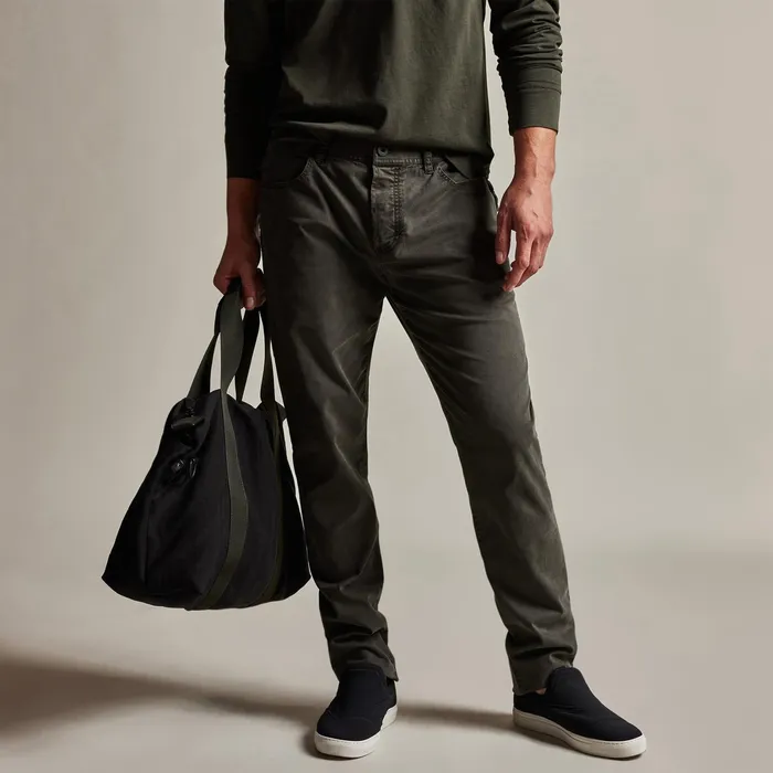 MEN James Perse PANTSDENIM Brushed Twill 5 Pocket Pant Dark Olive Pigment