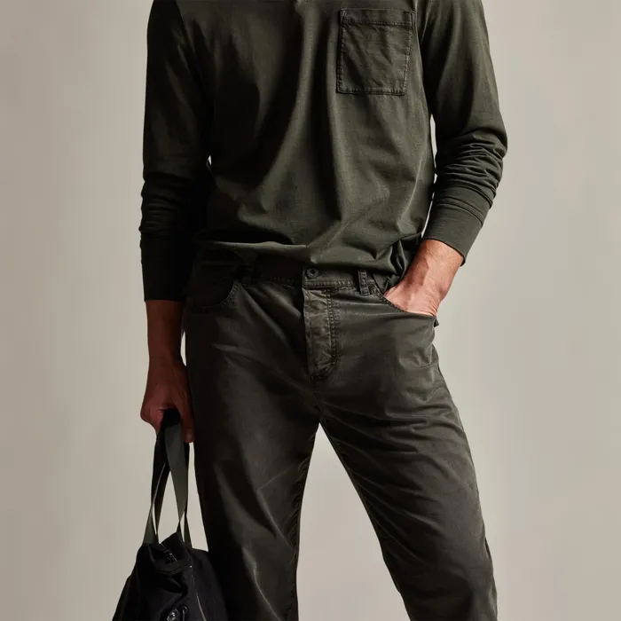 MEN James Perse PANTSDENIM Brushed Twill 5 Pocket Pant Dark Olive Pigment