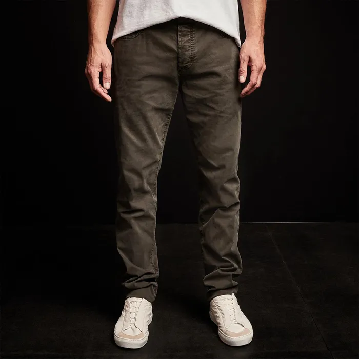 MEN James Perse PANTSDENIM Brushed Twill 5 Pocket Pant Dark Olive Pigment