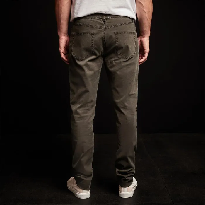 MEN James Perse PANTSDENIM Brushed Twill 5 Pocket Pant Dark Olive Pigment