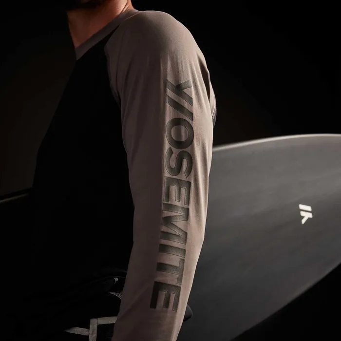 MEN James Perse Performance Tops YOSEMITE High Performance Knit Raglan Blackraccoon Grey