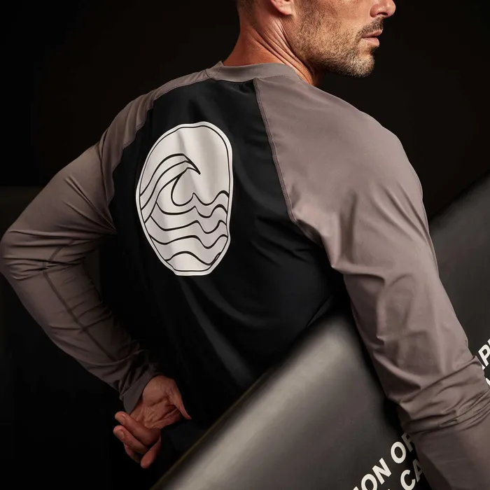 MEN James Perse Performance Tops YOSEMITE High Performance Knit Raglan Blackraccoon Grey