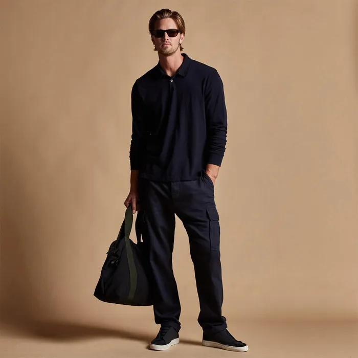 MEN James Perse POLOSNOVELTY TOPS Cotton Jersey Polo French Navy