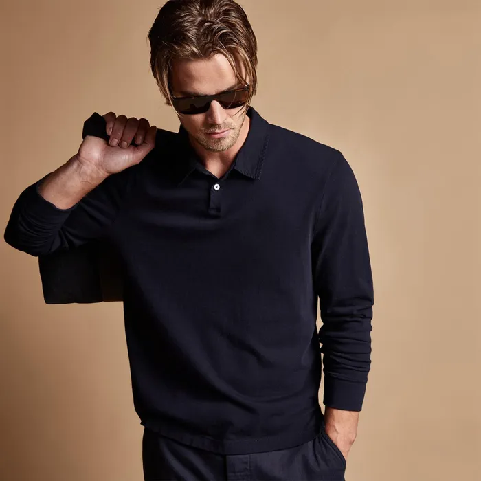 MEN James Perse POLOSNOVELTY TOPS Cotton Jersey Polo French Navy