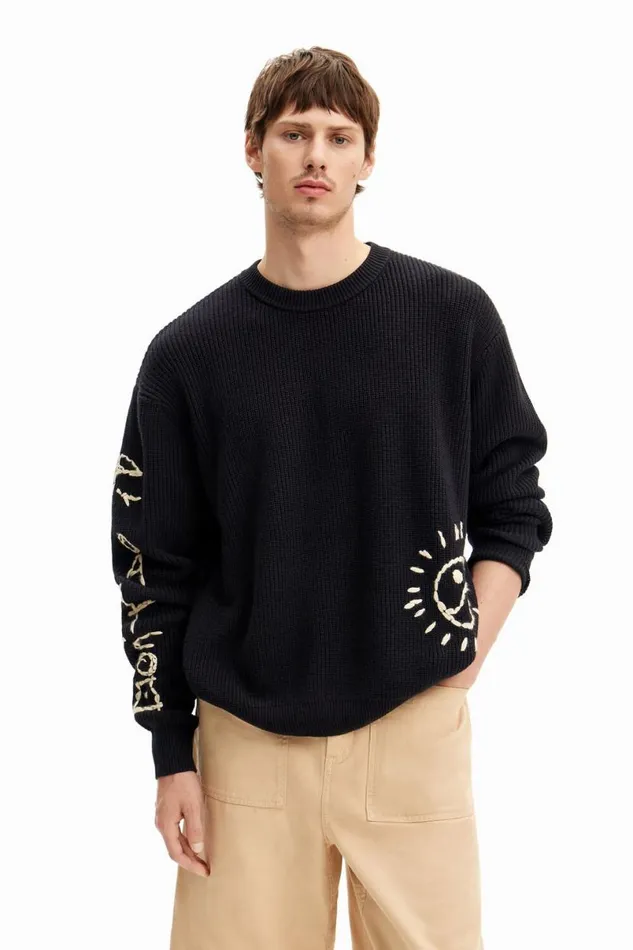 Men Jumpers And Sweatshirts Desigual Embroidered Sweater
